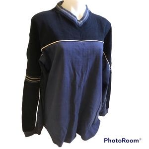 Men’s Point Zero Blue/Navy V-Neck Long Sleeve Top